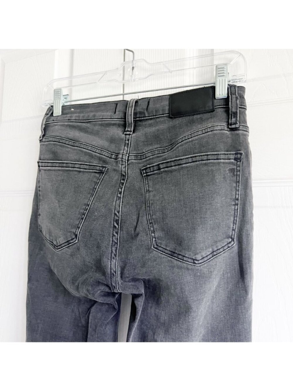 Madewell Black Sea Denim Distressed Mid-Rise Skinny Jeans Women's Size 25 - Picture 7 of 10